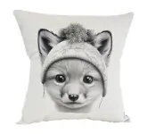 Almohadón Velvet Carita Zorrito Pompón